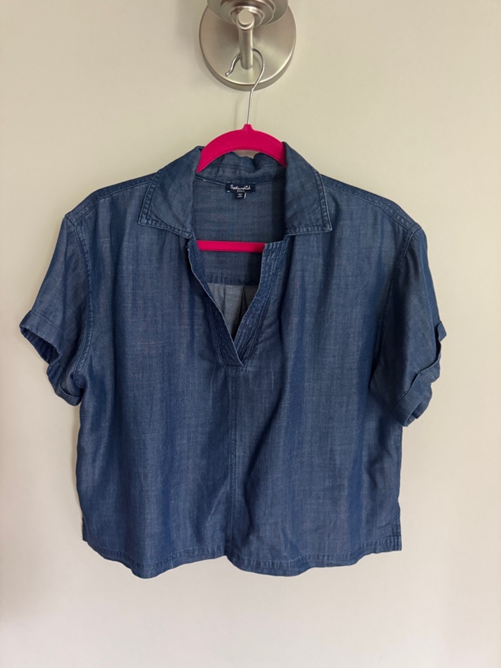 Splendid Blue Indigo Chambray Short-Sleeve Top